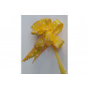 10 Coccarde Fiocco piccolo o Coccardine Gialle con pois bianchi 23 mm