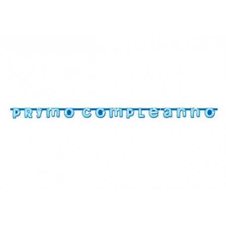 Festone Primo Compleanno Celeste cm 276 x 20 Festone Primo Compleanno Celeste cm 276 x 20