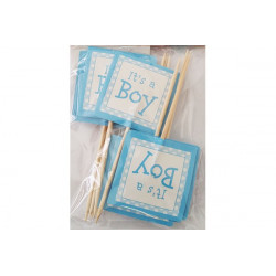 Bandierine decorazione cupcake Bambino "It's a boy" pz 12