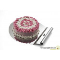 Vassoio Porta Torta in acciaio diametro 28 cm lunghezza 33 cm da Silikomart