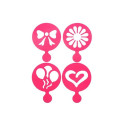 Set 4 mascherine stencil per cappuccino e cupcake cm 8
