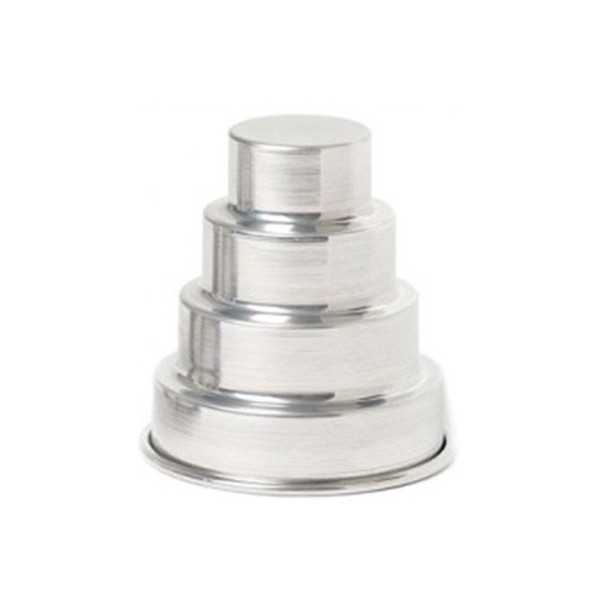 Stampo Mini Wedding Cake a 4 piani: stampo alluminio per mini torte americane a 4 piani h 8 cm