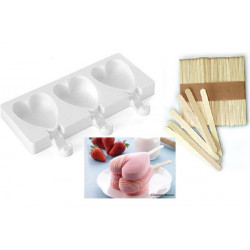 Heart-IC Silikomart 3 Mini o 4 Mono gelati cuore: stampi in silicone GEL03
