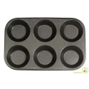 Vespa Plateau 6 Cavità Lisce – Teglia in Alluminio Antiaderente per Tartellette e Tortine Ø8,5×H1,6 cm