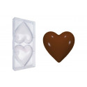 Stampo policarbonato 2 cuori magnum di cioccolato 12x12 cm da 120 g
