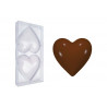 Stampo policarbonato 2 cuori magnum di cioccolato 12x12 cm da 120 g Stampo policarbonato 2 cuori magnum di cioccolato 12x12 cm da 120 g