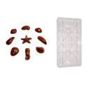 Stampo cioccolato forma frutti di mare 6 gr in policarbonato