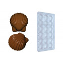 Stampo cioccolato Conchiglia Marina 10 g grande 34 x 33 x h 15 mm in policarbonato