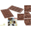Stampo cioccolatini Choco Tags in Love in silicone SF196 da Silikomart