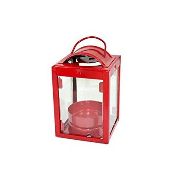 Lanterna tealight portacandela cm 9x5x5 colore rosso