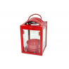 Lanterna tealight portacandela cm 9x5x5 colore rosso Lanterna tealight portacandela cm 9x5x5 colore rosso
