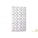 Stampo ovetto 4x8. Stampo ovetto di cioccolato da 10 g con 32 impronte di h 32 x 22,5 mm in policarbonato professionale