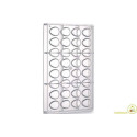 Stampo ovetto 4x8. Stampo ovetto di cioccolato da 10 g con 32 impronte di h 32 x 22,5 mm in policarbonato professionale