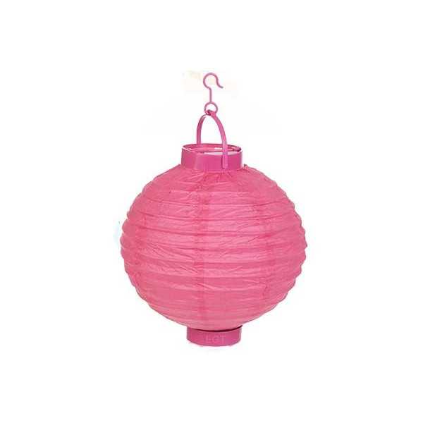 Lanterna decorativa in carta di riso con led cm 20 rosa