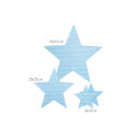 Set 3 stelle decorative colore celeste cm 18-30-45 pz 3