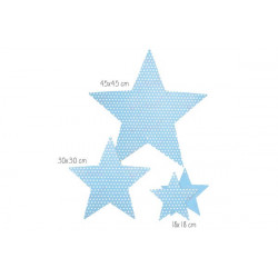 Set 3 stelle decorative colore celeste cm 18-30-45 pz 3