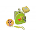 Set Zainetto Verde decoro Cuori con Ciondolo Argentato e Clip Portaciuccio Minnie Disney