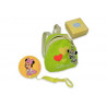 Set Zainetto Verde decoro Cuori con Ciondolo Argentato e Clip Portaciuccio Minnie Disney