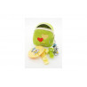 Set Zainetto Verde decoro Cuori con Ciondolo Argentato e Clip Portaciuccio Paperino Disney Set Zainetto Verde decoro Cuori con Ciondolo Argentato e Clip Portaciuccio Paperino Disney