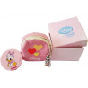 Set Zainetto Rosa decoro Cuori con Ciondolo Argentato e Clip Portaciuccio Paperina Disney