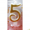 Candela Glitter Oro cm 7 n° 5 Candela Glitter Oro cm 7 n° 5