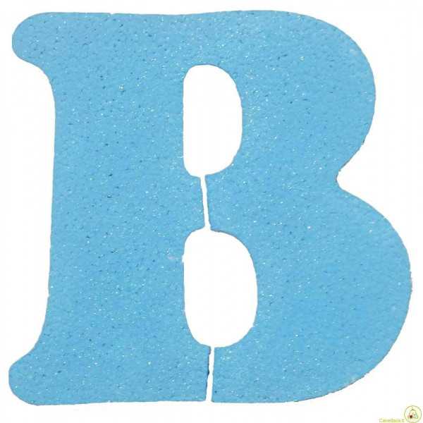 Vendita Lettere in Polistirolo con glitter azzurro alte 11 cm
