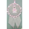 Coccarda Nascita Colore Rosa Tortora Orsetto Country Coccarda Nascita Colore Rosa Tortora Orsetto Country