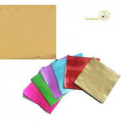 Incarti per cioccolatini Formatelli in alluminio color oro lucido 10 x 10 cm da 50 g 120 fogli