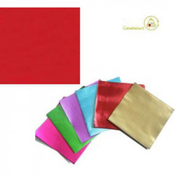 Incarti per cioccolatini Formatelli in alluminio rosso lucido 10 cm x 10 cm da 50 g 120 fogli