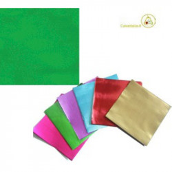 Incarti per cioccolatini Formatelli in alluminio verde lucido 10 cm x 10 cm da 50 g 120 fogli
