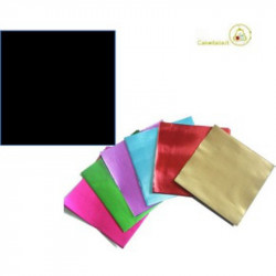 Incarti per cioccolatini Formatelli in alluminio nero 10 cm x 10 cm da 50 g 120 fogli