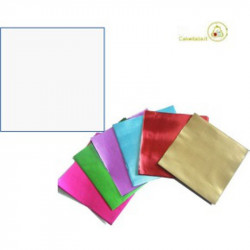 Incarti per cioccolatini Formatelli in alluminio bianco ghiaccio 10 cm x 10 cm da 50 g 120 fogli