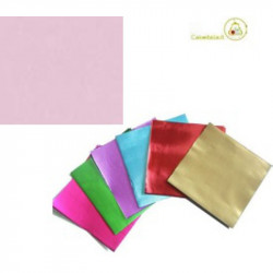 Incarti per cioccolatini Formatelli in alluminio rosa cipria 10 cm x 10 cm da 50 g 120 fogli
