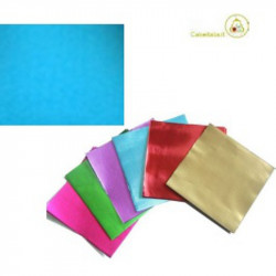 Incarti per cioccolatini Formatelli in alluminio turchese 10 cm x 10 cm da 50 g 120 fogli