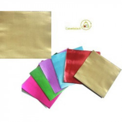Incarti per cioccolatini Formatelli in alluminio color oro 10 x 10 cm da 50 g 120 fogli