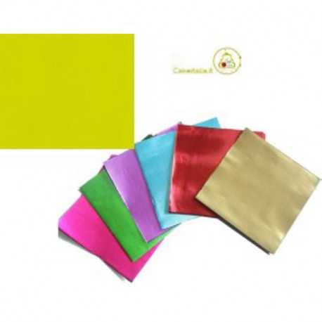 Incarti per cioccolatini Formatelli in alluminio Giallo 10 x 10 cm da 50 g 120 fogli Incarti per cioccolatini Formatelli in alluminio Giallo 10 x 10 cm da 50 g 120 fogli