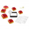 Kit Stampi 6 Crostatine Quadrate o Torte Tarte Ring Square da 8 cm