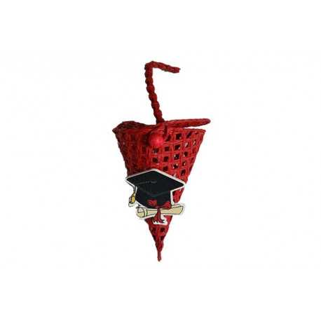 Coni portaconfetti laurea con decorazione tocco 1pz Coni portaconfetti laurea con decorazione tocco 1pz