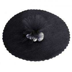 Velo Tulle Orlato Tondo Nero diametro 24 cm