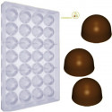 Stampo cioccolato Tondo a Cupola a forma boero diametro 28 mm peso pieno da 10 g in policarbonato