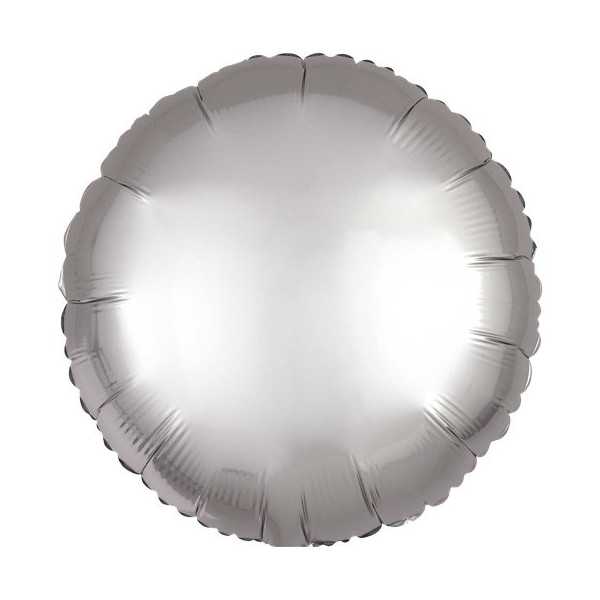 Palloncino tondo in foil satinato argento diametro 45 cm