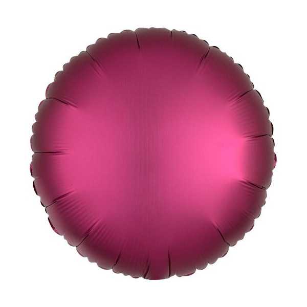 Palloncino tondo in foil satinato rosso diametro 45 cm