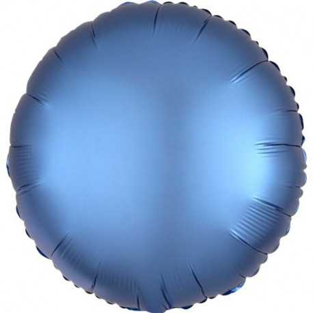 Palloncino tondo in foil satinato blu diametro 45 cm