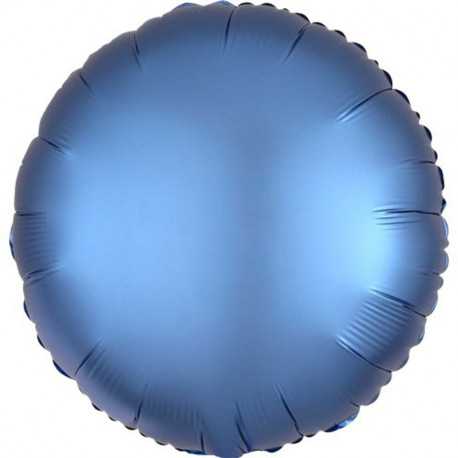 Palloncino tondo in foil satinato blu diametro 45 cm Palloncino tondo in foil satinato blu diametro 45 cm