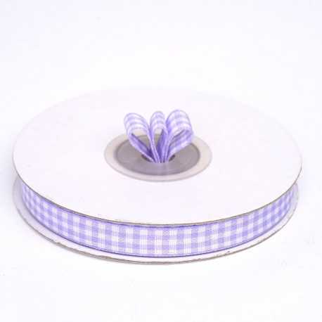 Nastro a quadretti lilla e bianco 10 mm x 25 m doppia faccia effetto tessuto vichy Nastro a quadretti lilla e bianco 10 mm x 25 m doppia faccia effetto tessuto vichy