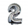 Palloncino numero due argento 40cm Palloncino numero due argento 40cm