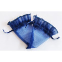 10 Coni cornucopia portaconfetti in organza blu