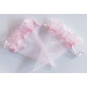 10 Coni cornucopia portaconfetti in organza rosa