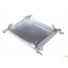 Cesto per confezioni regalo o come porta bomboniere in tessuto argento di dimensioni 36x27xh6 cm Cesto per confezioni regalo o come porta bomboniere in tessuto argento di dimensioni 36x27xh6 cm
