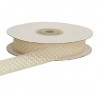 Nastro per bomboniere in Organza a Pois color Avorio/Crema da 10 mm x 50 m Nastro per bomboniere in Organza a Pois color Avorio/Crema da 10 mm x 50 m